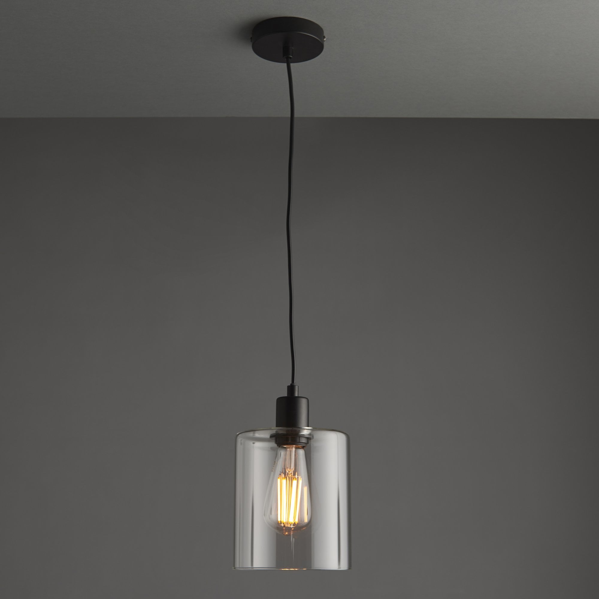95472 Toledo 1 Light Pendant Black Clear
