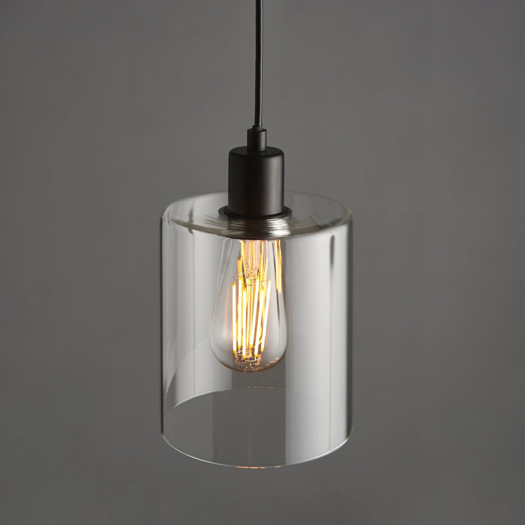 95472 Toledo 1 Light Pendant Black Clear