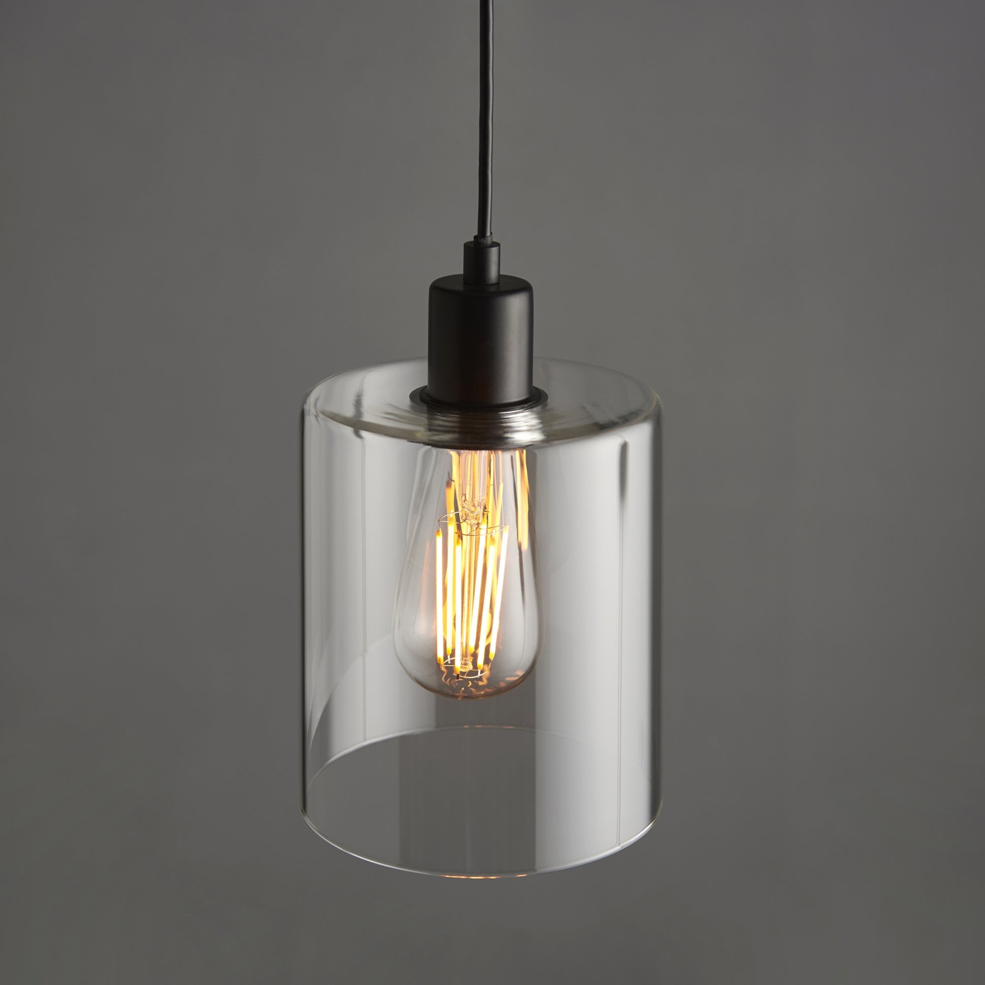 95472 Toledo 1 Light Pendant Black Clear