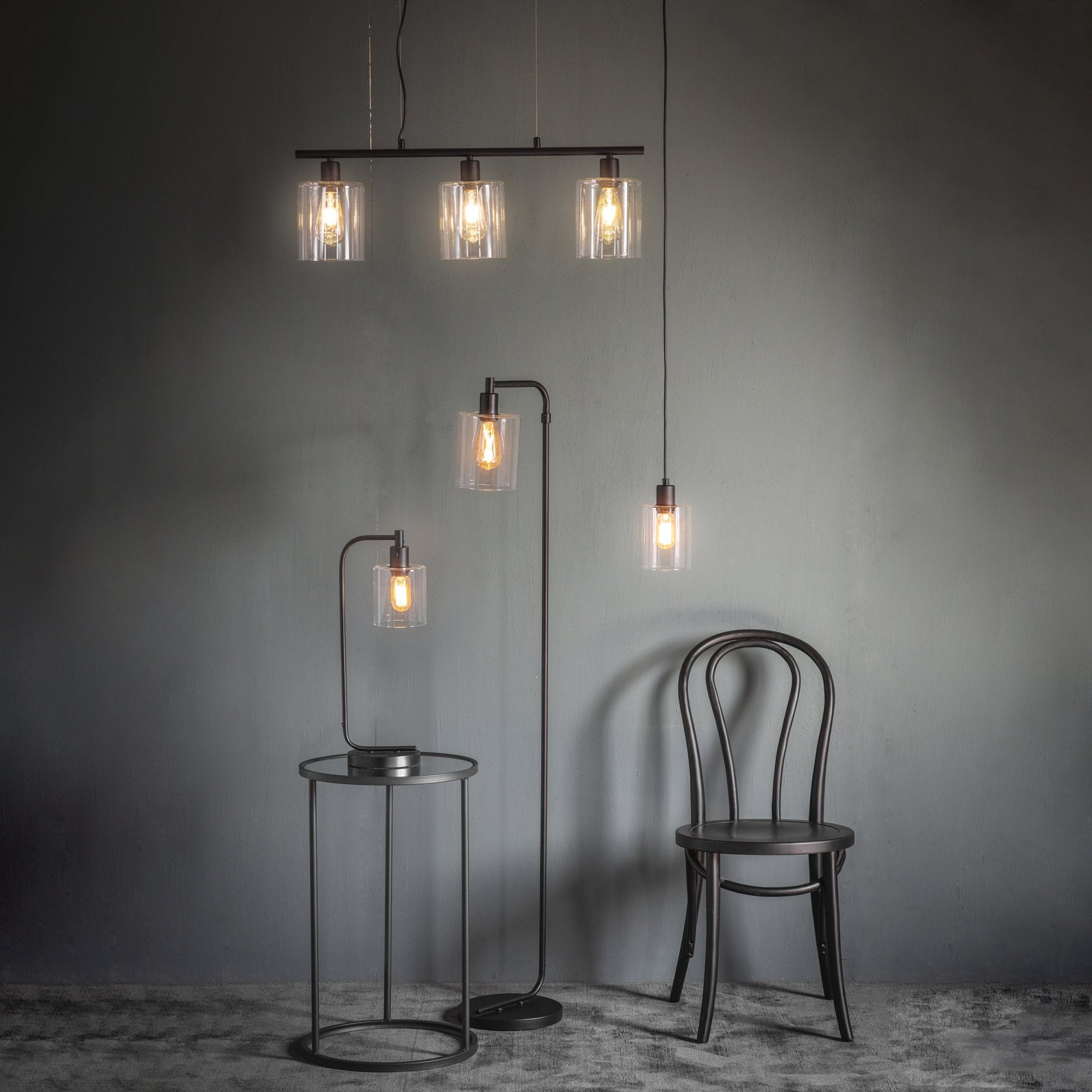 95472 Toledo 1 Light Pendant Black Clear