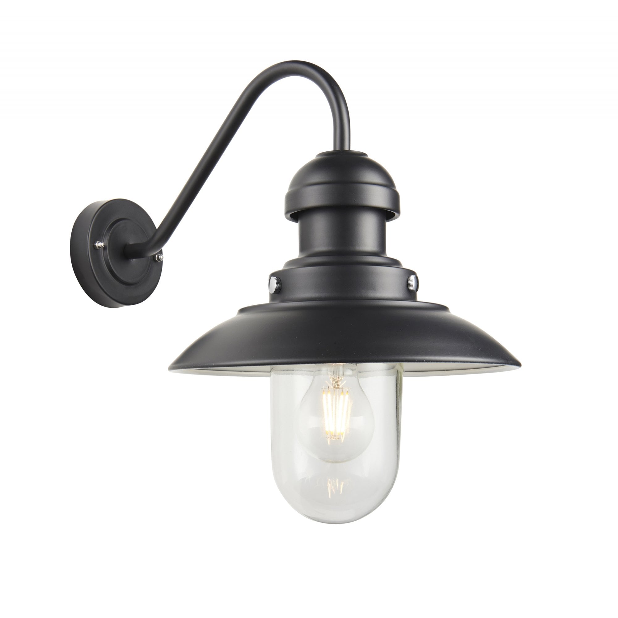 95980 Hereford 1 Light Outdoor Wall Light Black Clear