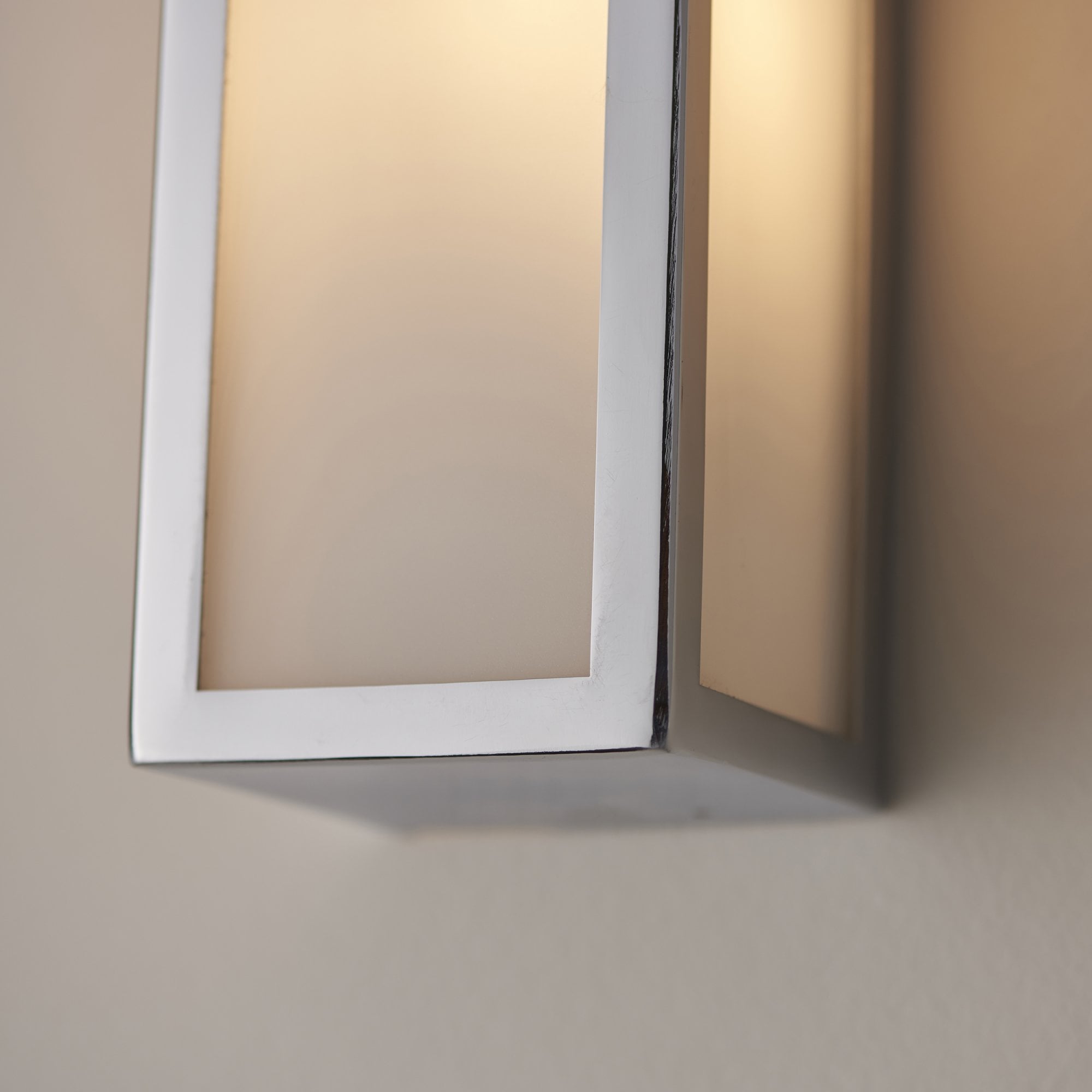 96137 Newham 2 Light Bathroom Wall Light Chrome Frosted
