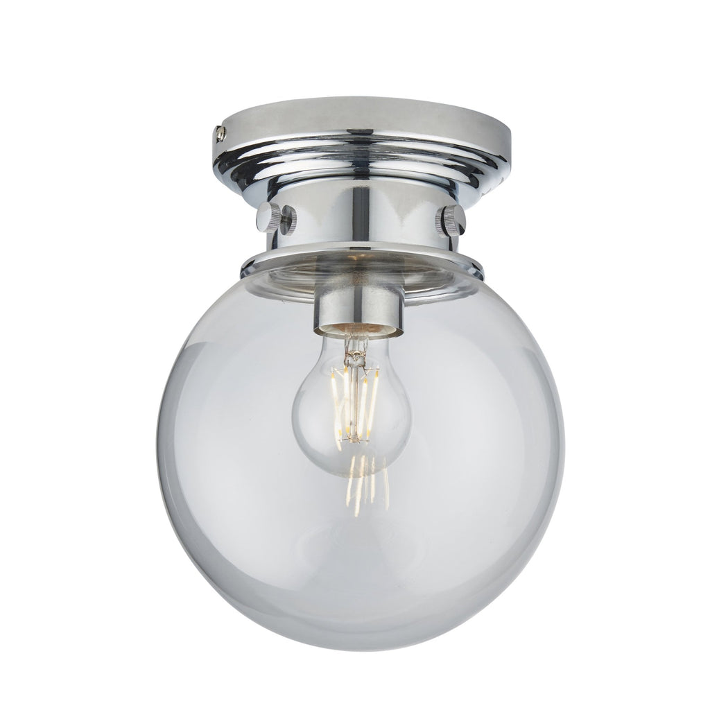 Cheswick 1 Light Bathroom Flush Ceiling  Light Chrome Clear