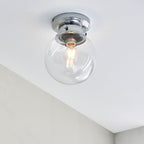 Cheswick 1 Light Bathroom Flush Ceiling  Light Chrome Clear