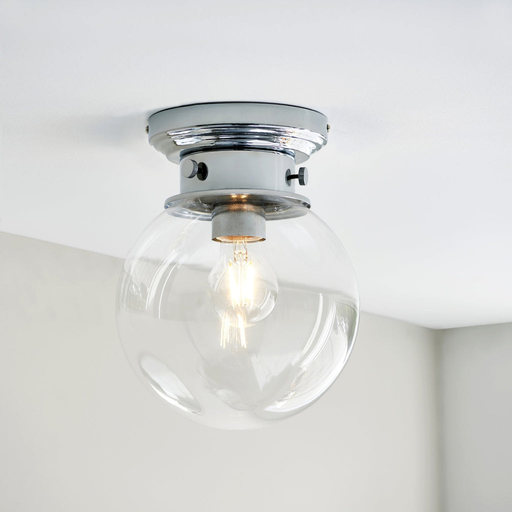 Cheswick 1 Light Bathroom Flush Ceiling  Light Chrome Clear