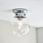 Cheswick 1 Light Bathroom Flush Ceiling  Light Chrome Clear
