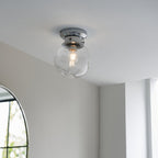 Cheswick 1 Light Bathroom Flush Ceiling  Light Chrome Clear