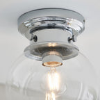Cheswick 1 Light Bathroom Flush Ceiling  Light Chrome Clear