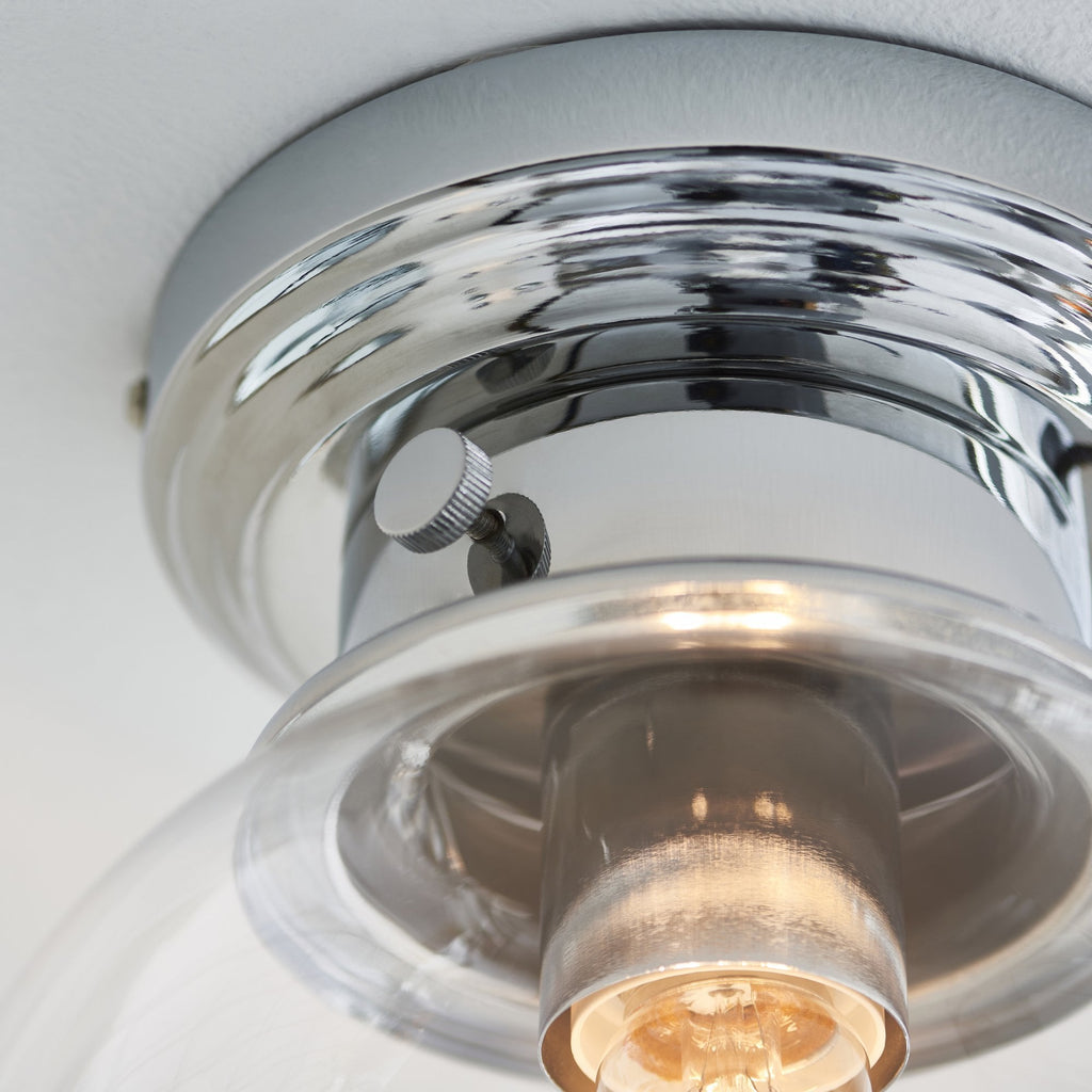 Cheswick 1 Light Bathroom Flush Ceiling  Light Chrome Clear