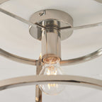 96150 Hopton 1 Light Flush Ceiling Light Nickel Clear