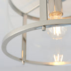 96150 Hopton 1 Light Flush Ceiling Light Nickel Clear