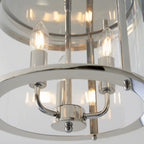 96153 Hampworth 3 Light Flush Ceiling Light Nickel Clear
