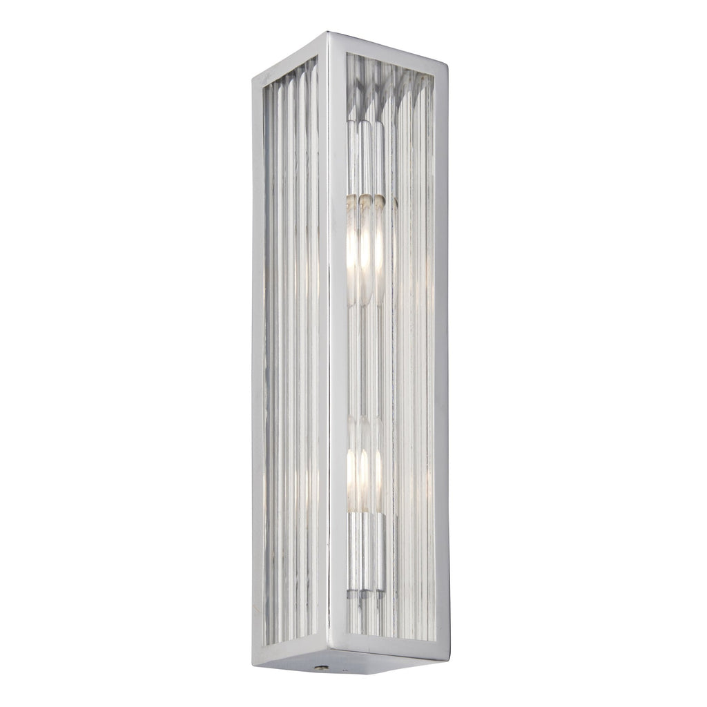 96220 Newham 2 Light Bathroom Wall Light Chrome Clear