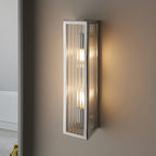 96220 Newham 2 Light Bathroom Wall Light Chrome Clear
