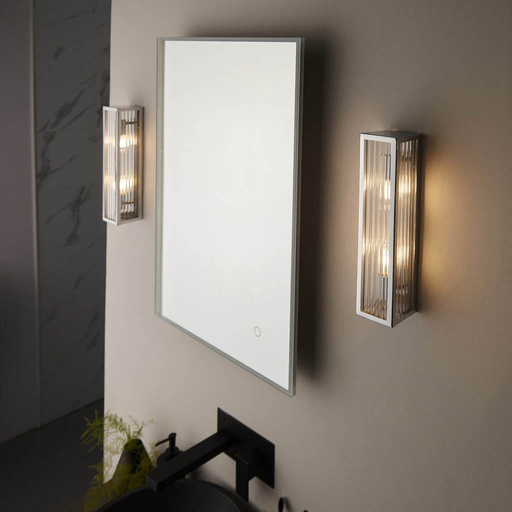 96220 Newham 2 Light Bathroom Wall Light Chrome Clear