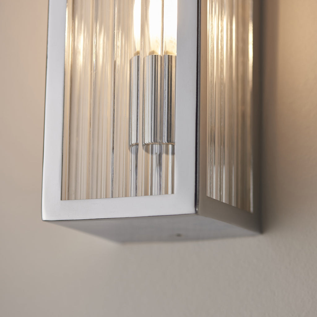 96220 Newham 2 Light Bathroom Wall Light Chrome Clear
