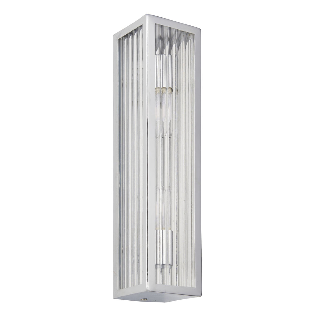 96220 Newham 2 Light Bathroom Wall Light Chrome Clear