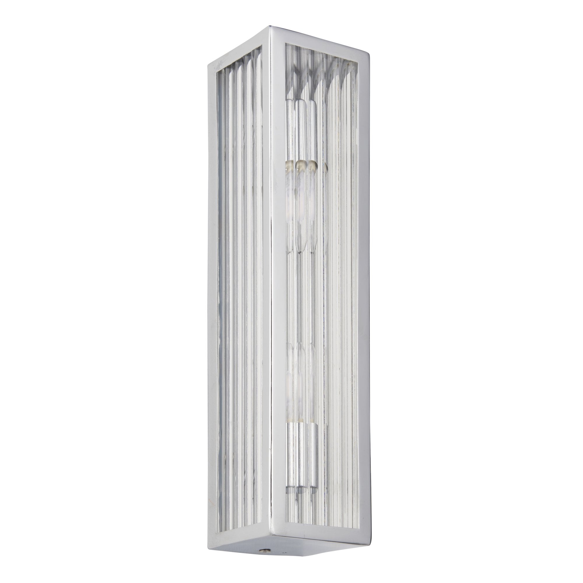96220 Newham 2 Light Bathroom Wall Light Chrome Clear