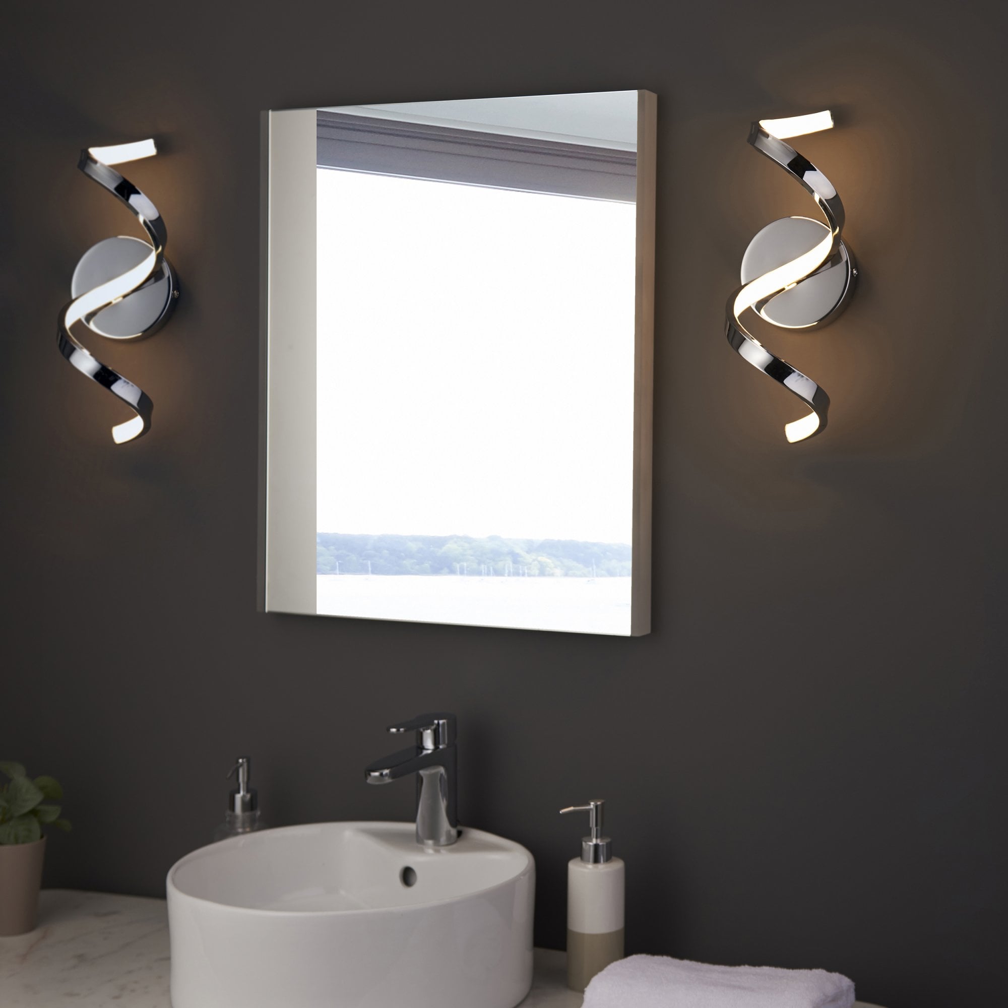 96433 Astral LED 1 Light Bathroom Wall Light Chrome White