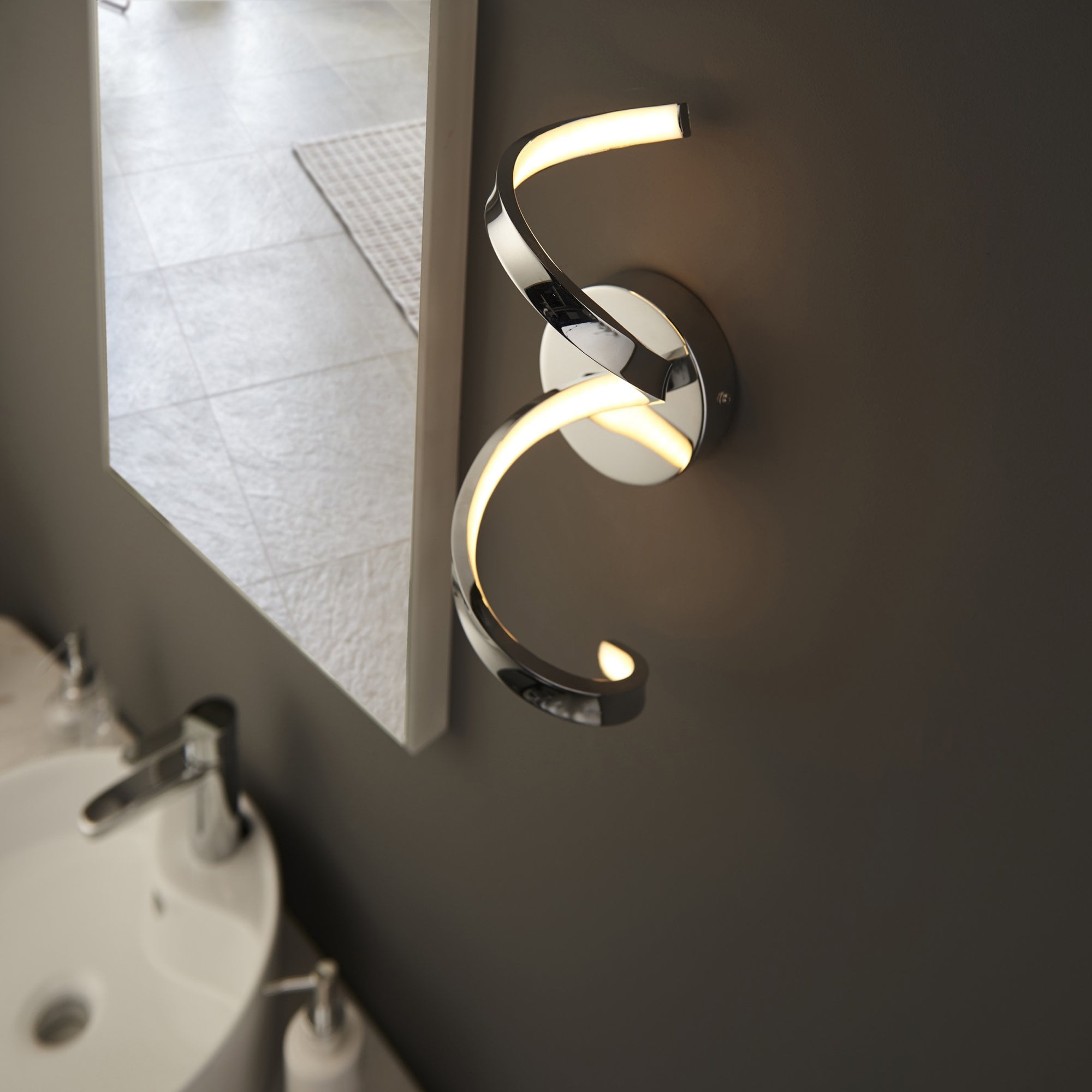 96433 Astral LED 1 Light Bathroom Wall Light Chrome White