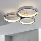 96473 Radius LED 3 Light Bathroom Semi Flush Ceiling Light Chrome White