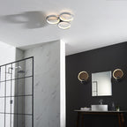 96473 Radius LED 3 Light Bathroom Semi Flush Ceiling Light Chrome White