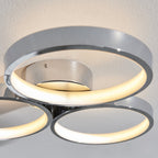 96473 Radius LED 3 Light Bathroom Semi Flush Ceiling Light Chrome White