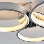 96473 Radius LED 3 Light Bathroom Semi Flush Ceiling Light Chrome White