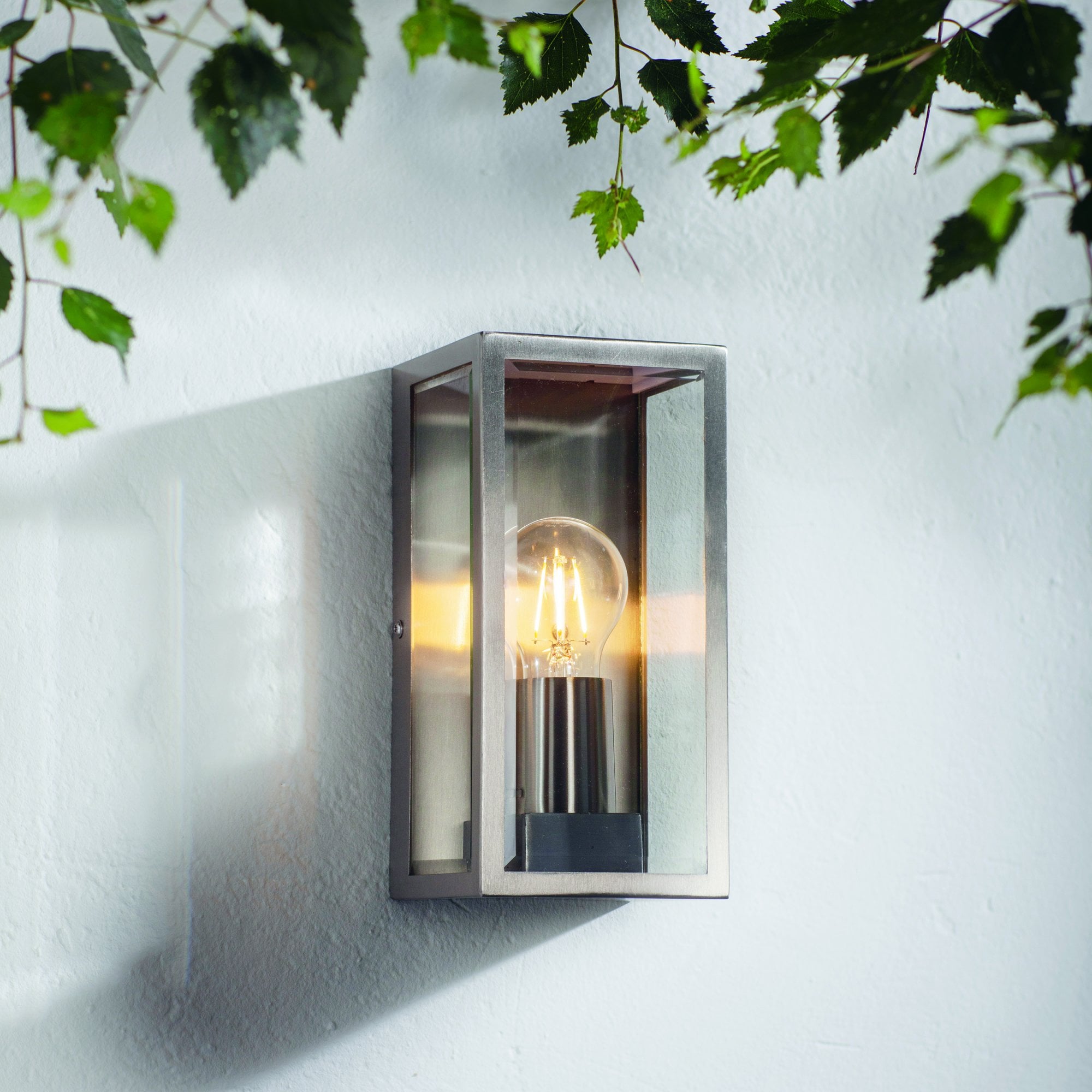 53803 Oxford 1 Light Outdoor Wall Light Steel Clear (S)
