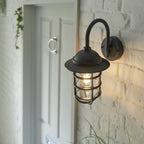 96907 Port 1 Light Outdoor Wall Light Black Clear
