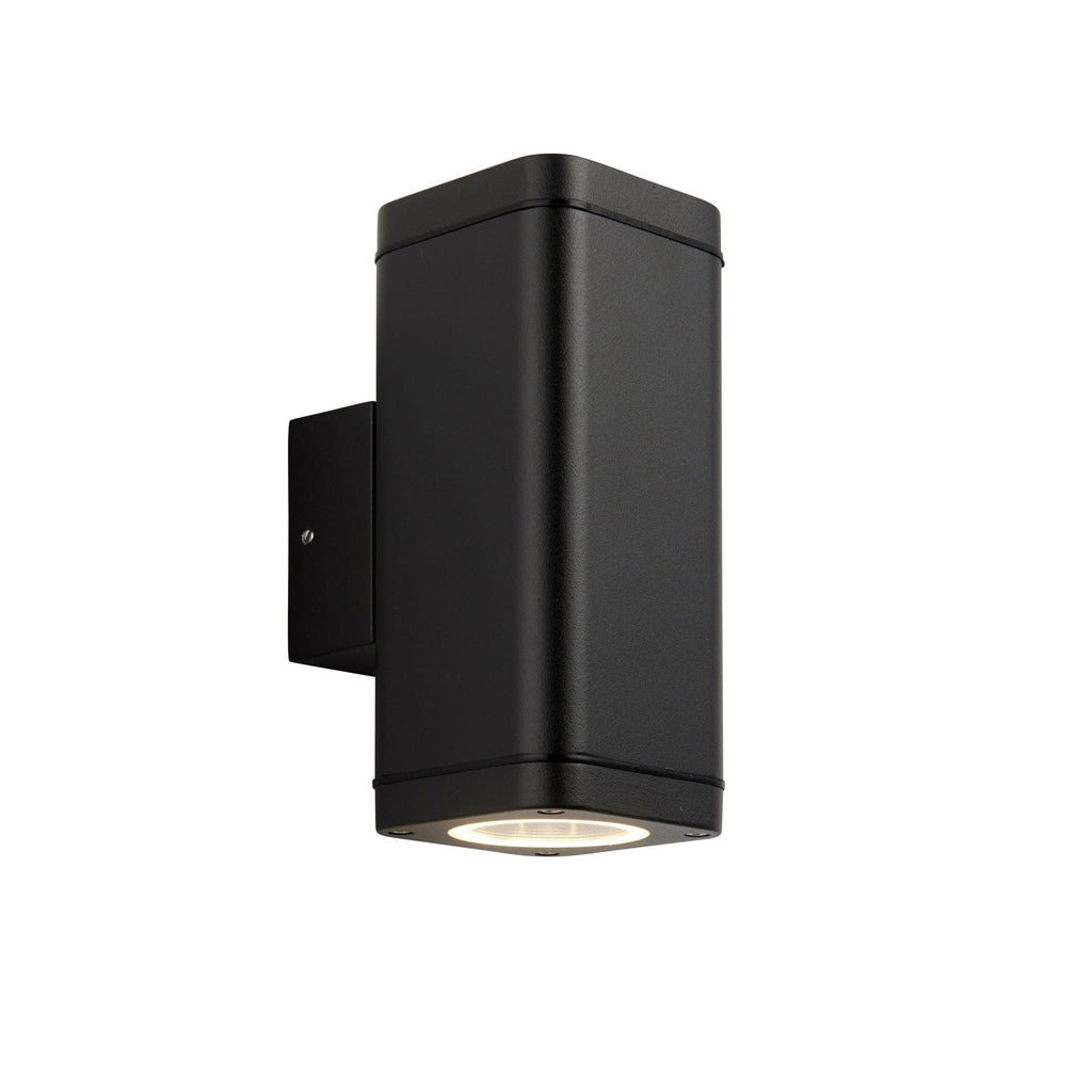 96911 Milton 2 Light Outdoor Wall Light Black Clear