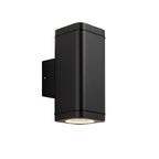96911 Milton 2 Light Outdoor Wall Light Black Clear