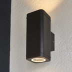 96911 Milton 2 Light Outdoor Wall Light Black Clear