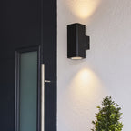 96911 Milton 2 Light Outdoor Wall Light Black Clear
