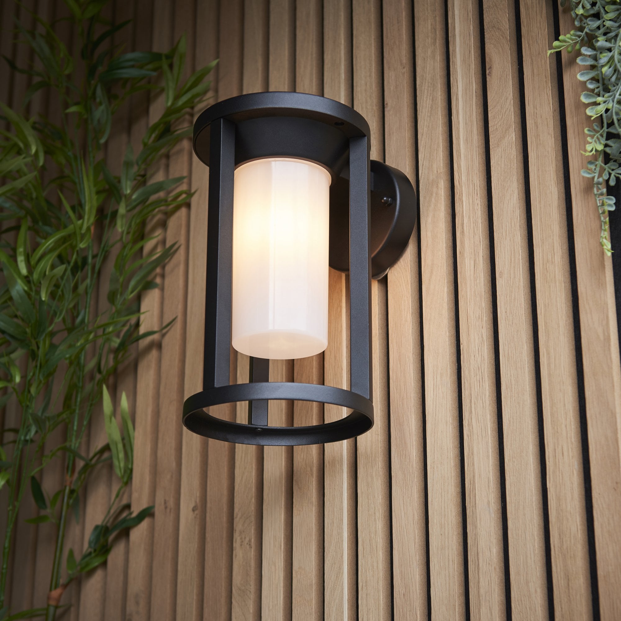 96916 Braden 1 Light Outdoor Wall Light Black White