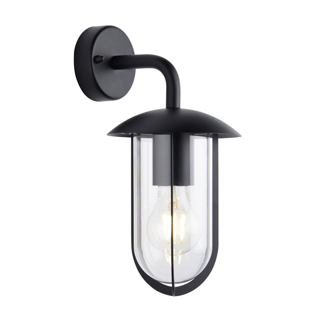 96922 Quinn 1 Light Outdoor Wall Light Black Clear
