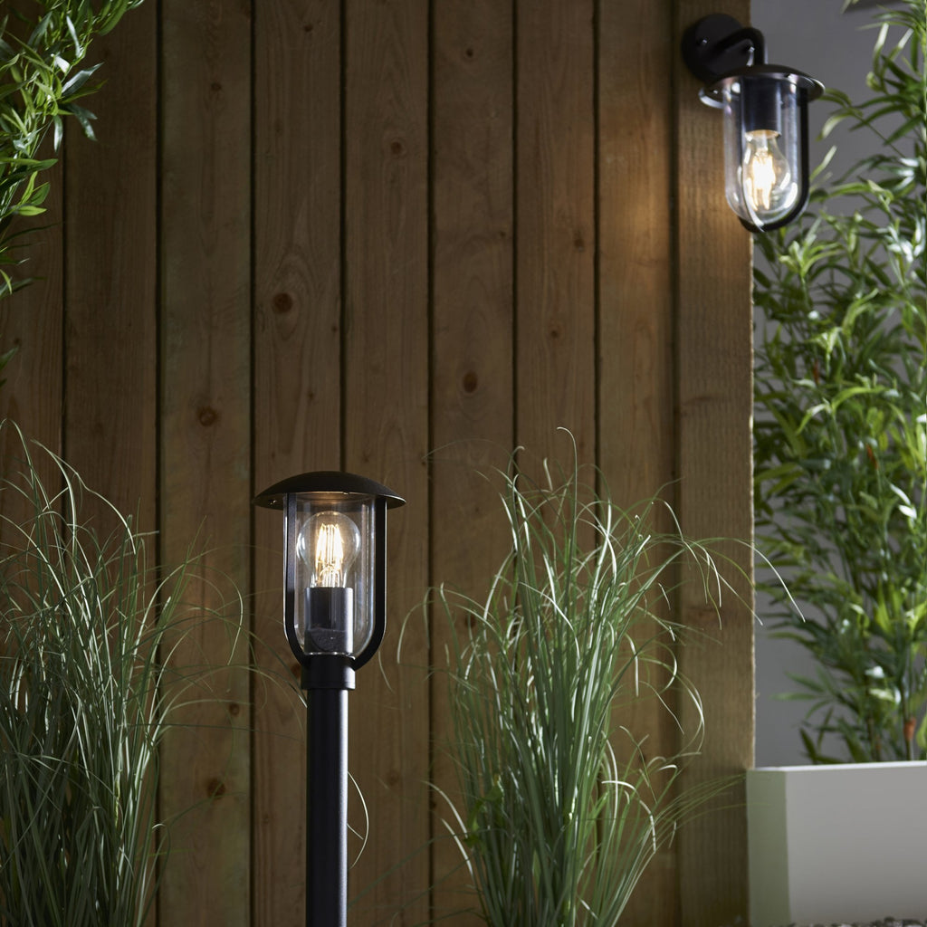 96922 Quinn 1 Light Outdoor Wall Light Black Clear