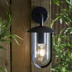 96922 Quinn 1 Light Outdoor Wall Light Black Clear