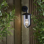 96922 Quinn 1 Light Outdoor Wall Light Black Clear
