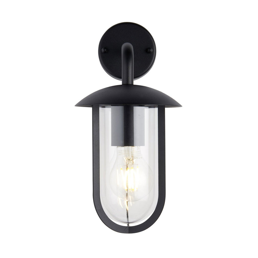 96922 Quinn 1 Light Outdoor Wall Light Black Clear