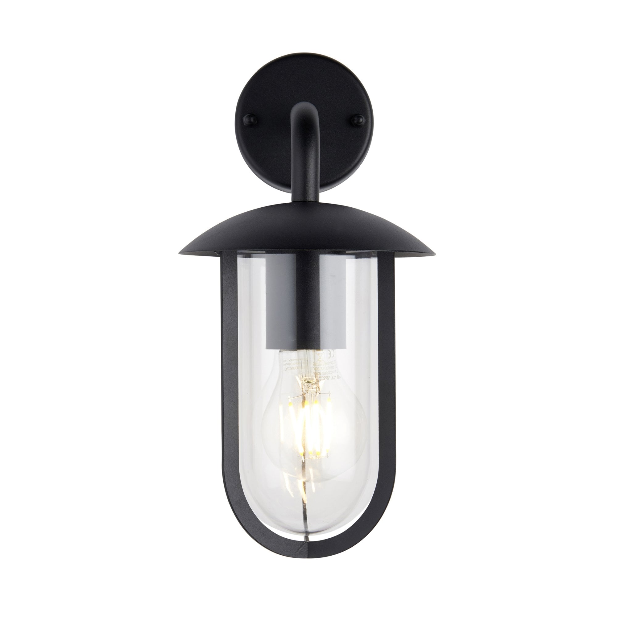96922 Quinn 1 Light Outdoor Wall Light Black Clear