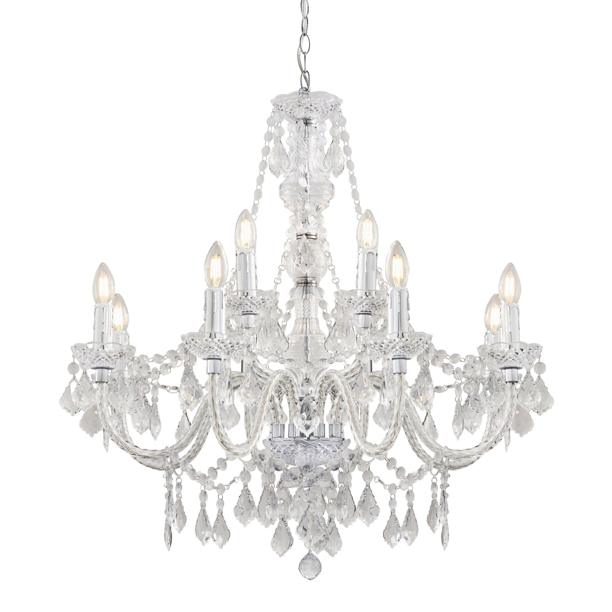 308-8-4CL Clarence 12 Light Pendant Acrylic Chrome