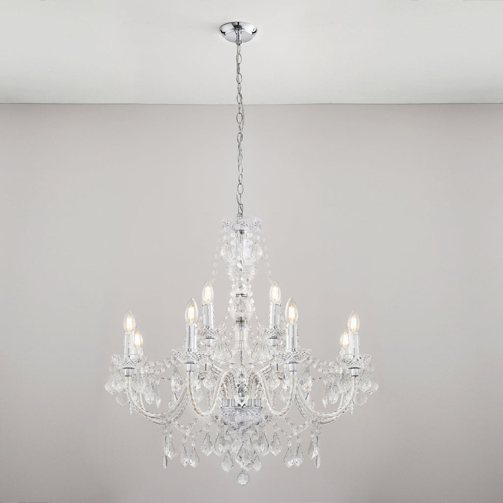 308-8-4CL Clarence 12 Light Pendant Acrylic Chrome