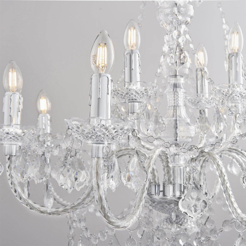 308-8-4CL Clarence 12 Light Pendant Acrylic Chrome