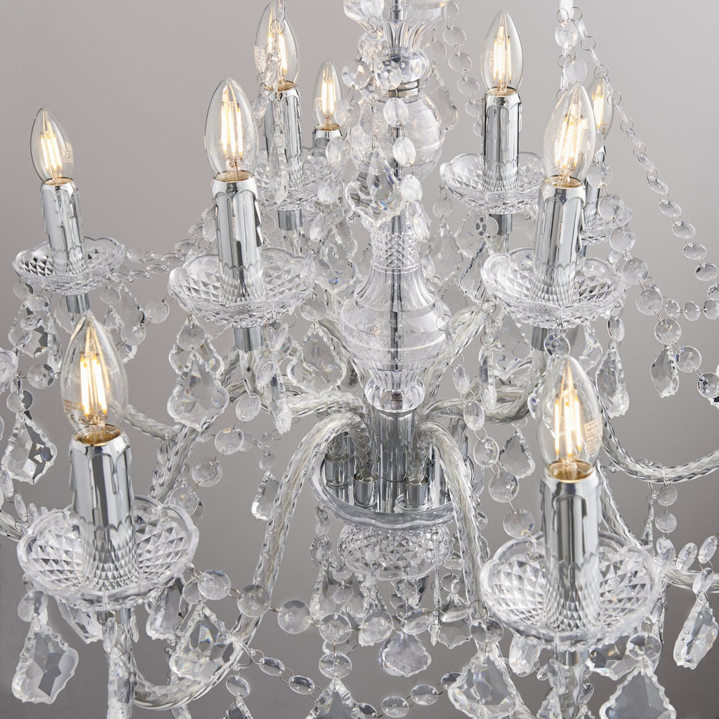 308-8-4CL Clarence 12 Light Pendant Acrylic Chrome