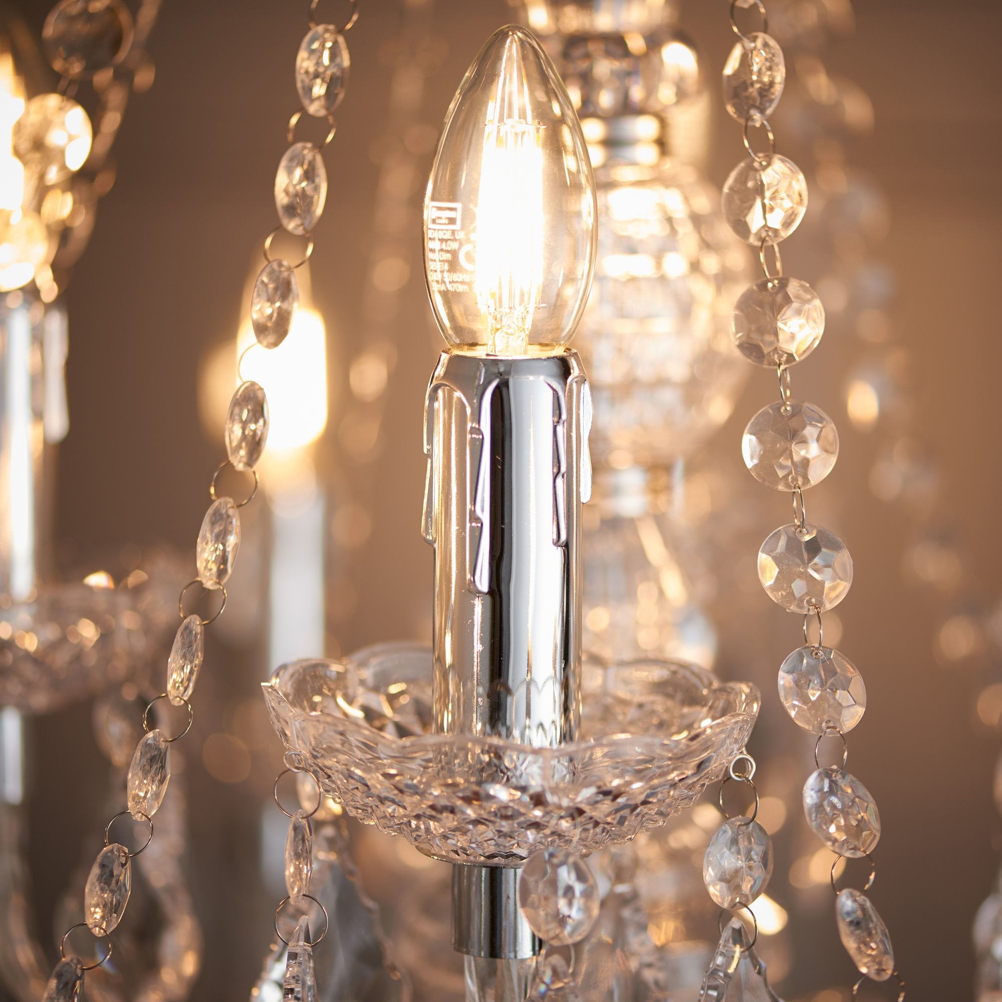 308-8-4CL Clarence 12 Light Pendant Acrylic Chrome