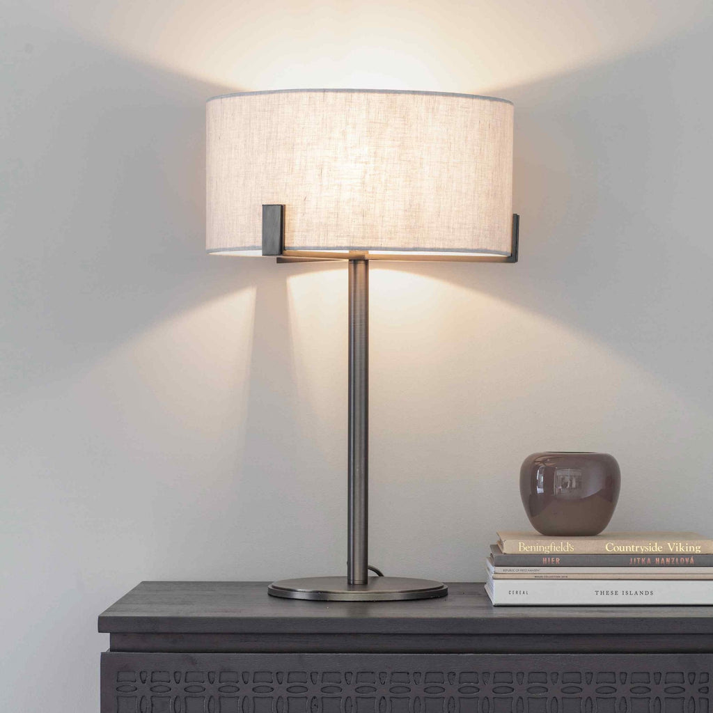 72631 Hayfield 1 Light Table Lamp Bronze Linen