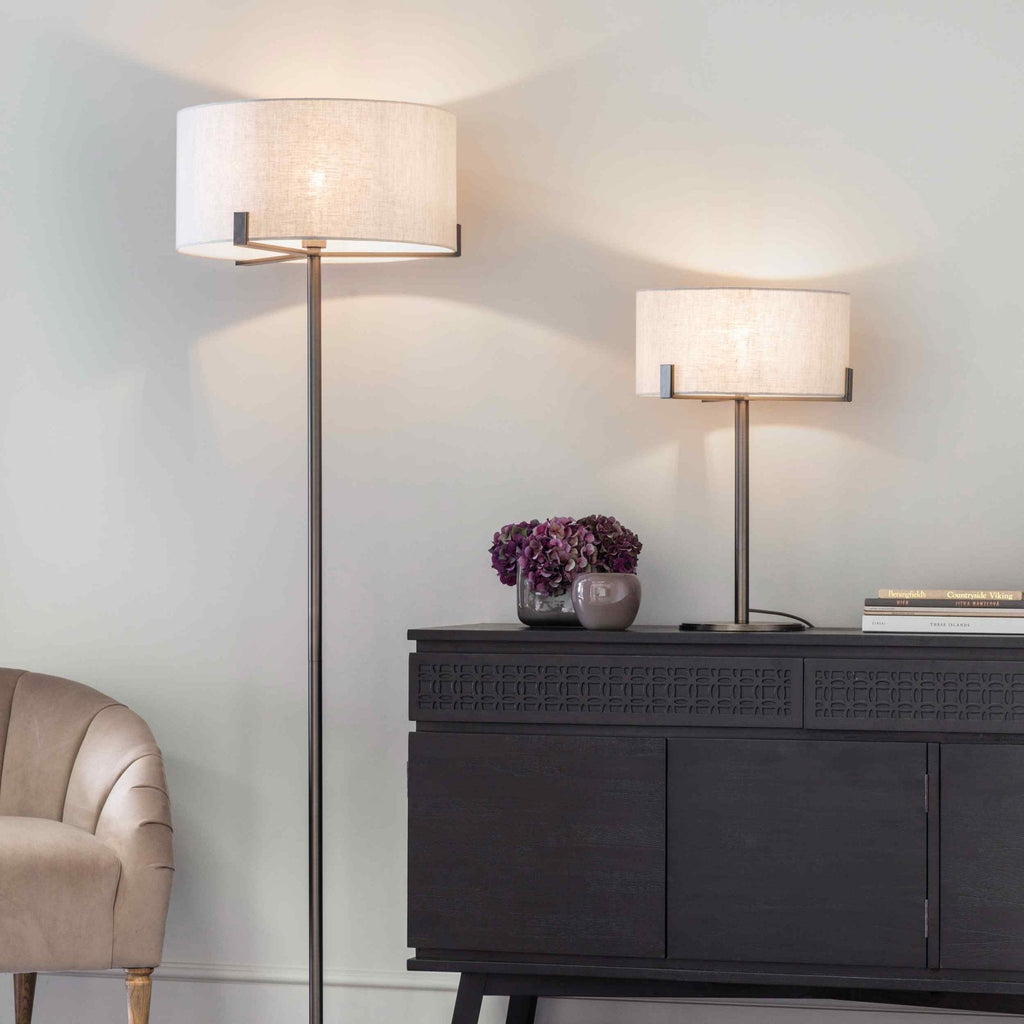 72631 Hayfield 1 Light Table Lamp Bronze Linen