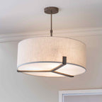 72635 Hayfield 3 Light Pendant Bronze Linen
