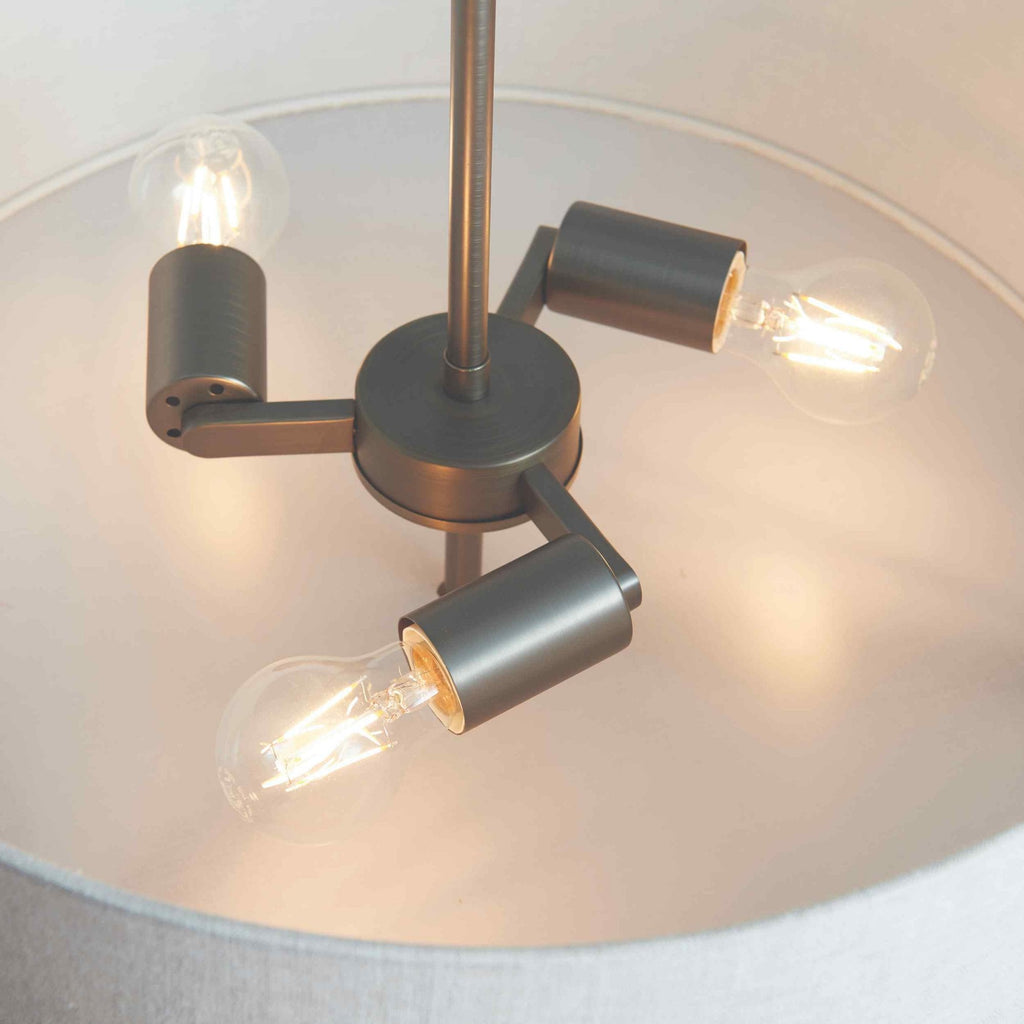 72635 Hayfield 3 Light Pendant Bronze Linen (S)
